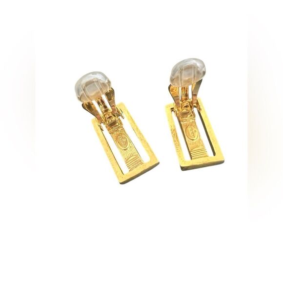 GIVENCHY Amber & Gold Clip-On Earrings - Picture 6 of 8
